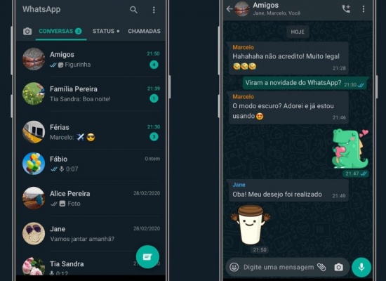 WhatsApp lança modo escuro para Android e iPhone (iOS). Saiba como ativar.